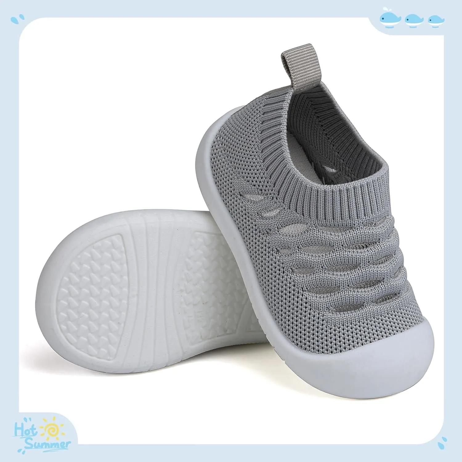 Baby First Walking Shoes Toddler Infant Boys Girls Baby Sneakers Breathable Non-Slip Indoor Floor Baby Sock Slipper with Soft Sole Cotton Mesh