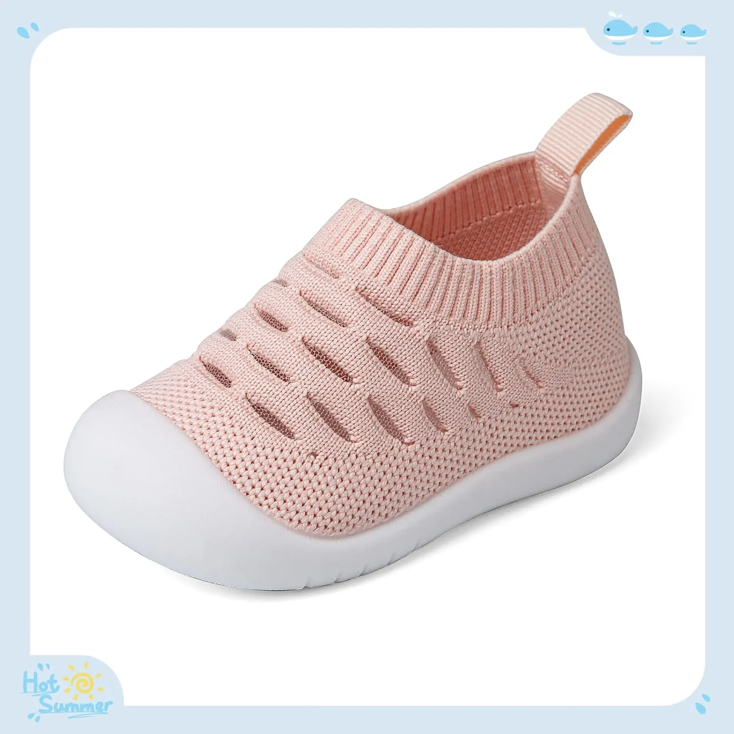 Baby First Walking Shoes Toddler Infant Boys Girls Baby Sneakers Breathable Non-Slip Indoor Floor Baby Sock Slipper with Soft Sole Cotton Mesh