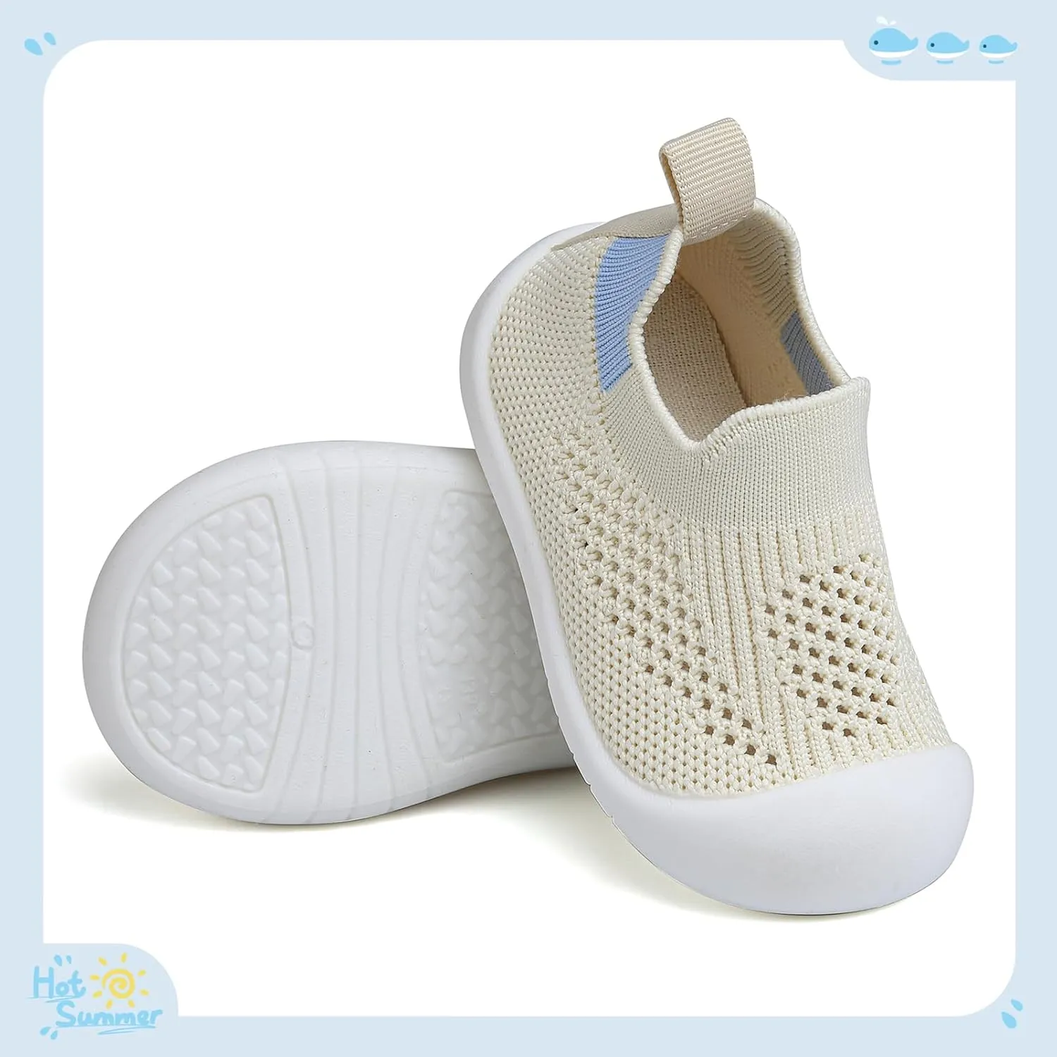 Baby First Walking Shoes Toddler Infant Boys Girls Baby Sneakers Breathable Non-Slip Indoor Floor Baby Sock Slipper with Soft Sole Cotton Mesh