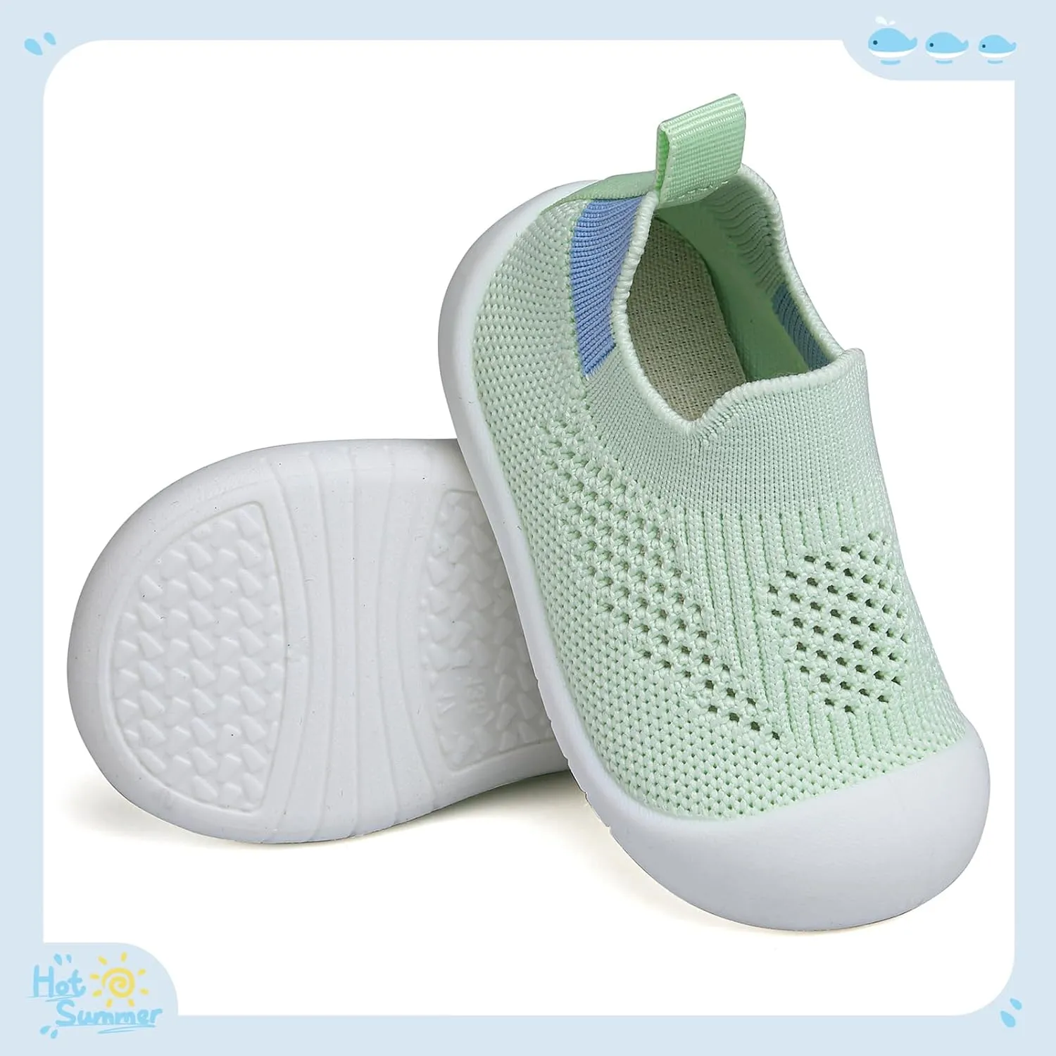 Baby First Walking Shoes Toddler Infant Boys Girls Baby Sneakers Breathable Non-Slip Indoor Floor Baby Sock Slipper with Soft Sole Cotton Mesh