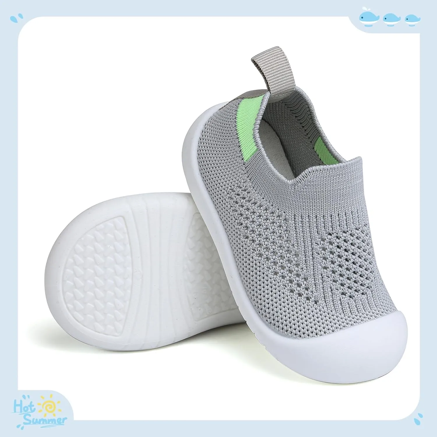 Baby First Walking Shoes Toddler Infant Boys Girls Baby Sneakers Breathable Non-Slip Indoor Floor Baby Sock Slipper with Soft Sole Cotton Mesh