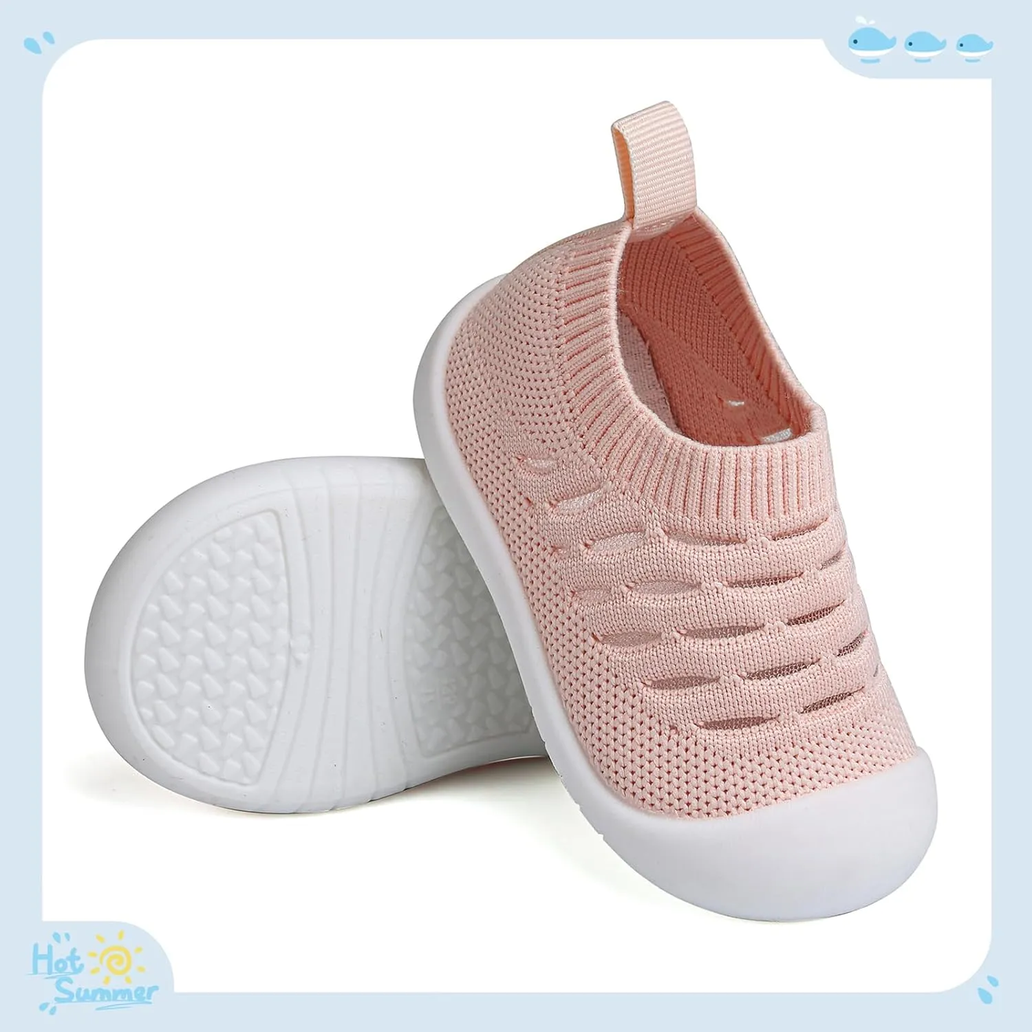 Baby First Walking Shoes Toddler Infant Boys Girls Baby Sneakers Breathable Non-Slip Indoor Floor Baby Sock Slipper with Soft Sole Cotton Mesh
