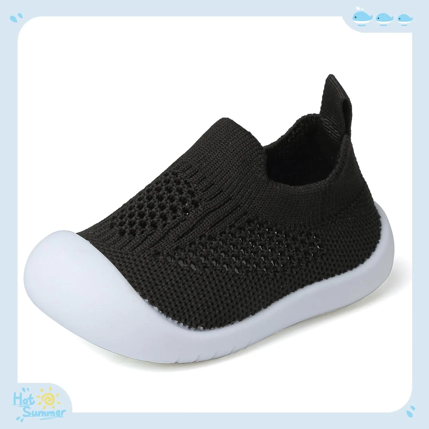 Baby First Walking Shoes Toddler Infant Boys Girls Baby Sneakers Breathable Non-Slip Indoor Floor Baby Sock Slipper with Soft Sole Cotton Mesh