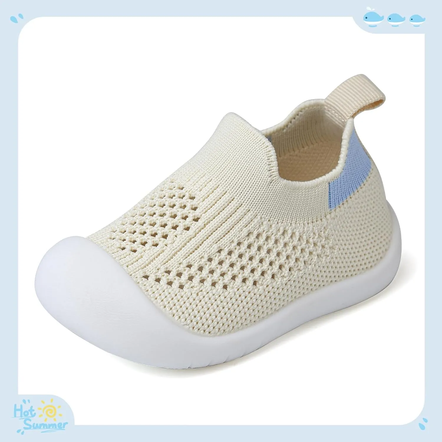 Baby First Walking Shoes Toddler Infant Boys Girls Baby Sneakers Breathable Non-Slip Indoor Floor Baby Sock Slipper with Soft Sole Cotton Mesh