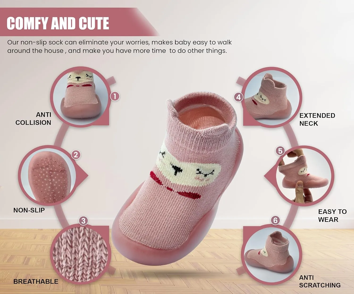Baby Shoes Boys Girls First Walking Shoes Non Slip Soft Sole Sneakers Toddler Infant Babygirl Sock Shoes
