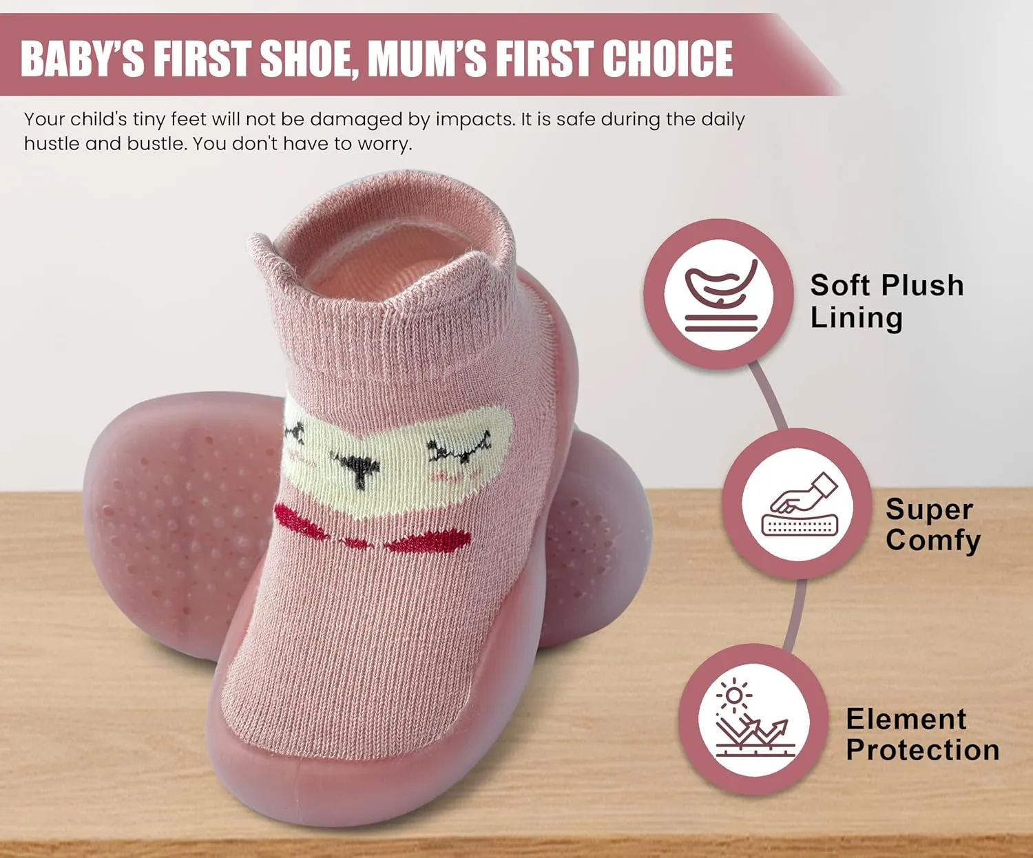 Baby Shoes Boys Girls First Walking Shoes Non Slip Soft Sole Sneakers Toddler Infant Babygirl Sock Shoes