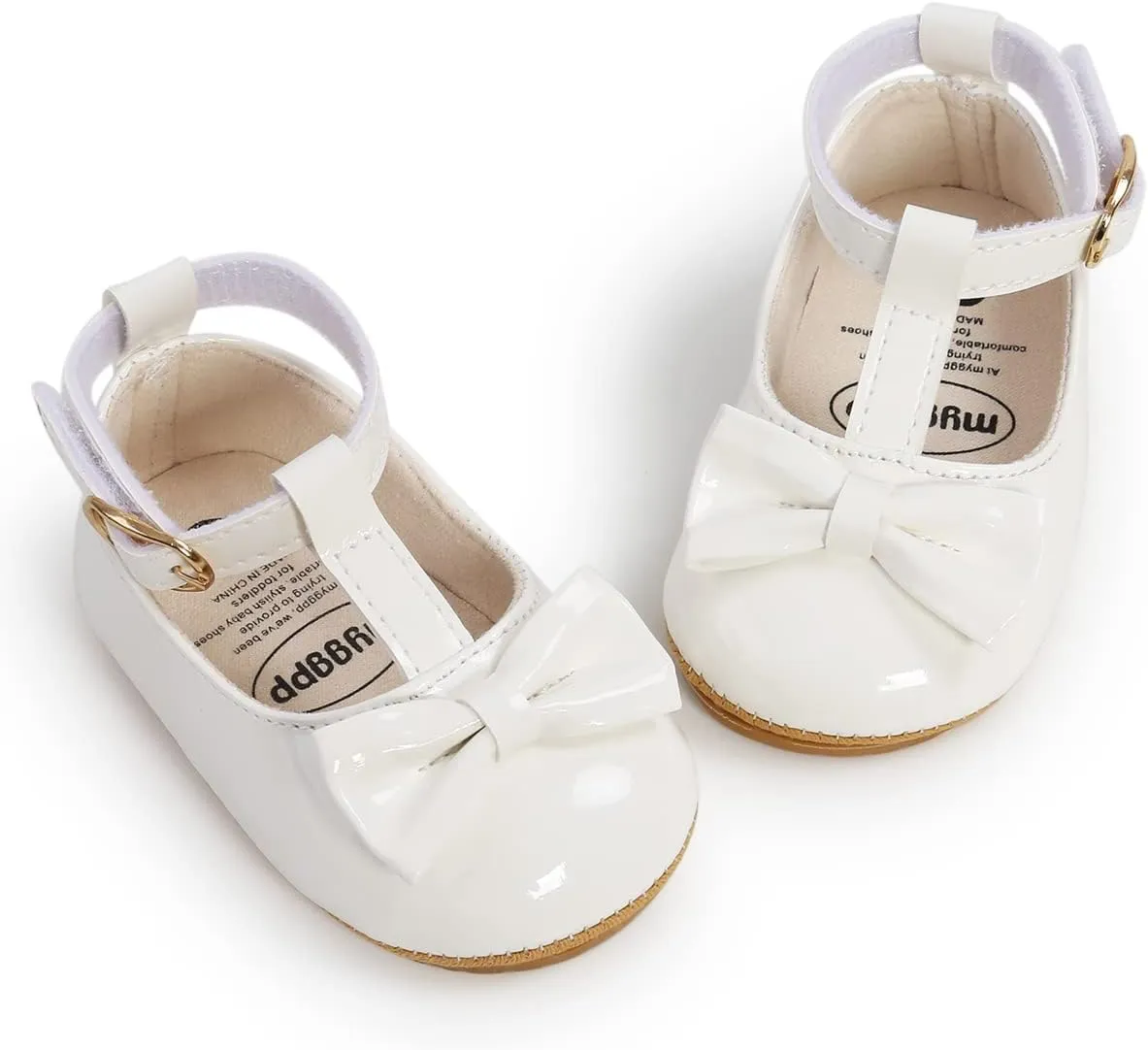Baby Shoes Girls Mary Jane Flats Non Slip Soft Sole PU Leather Infant Toddler Sneakers First Walkers Party Christmas Dress Shoes