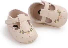 Baby Shoes Girls Mary Jane Flats Non Slip Soft Sole PU Leather Infant Toddler Sneakers First Walkers Party Christmas Dress Shoes