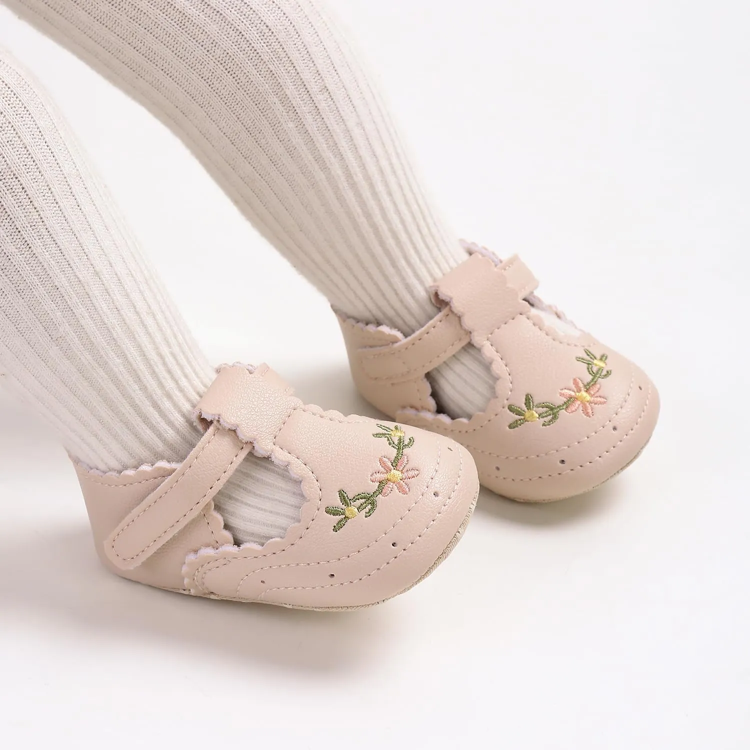 Baby Shoes Girls Mary Jane Flats Non Slip Soft Sole PU Leather Infant Toddler Sneakers First Walkers Party Christmas Dress Shoes