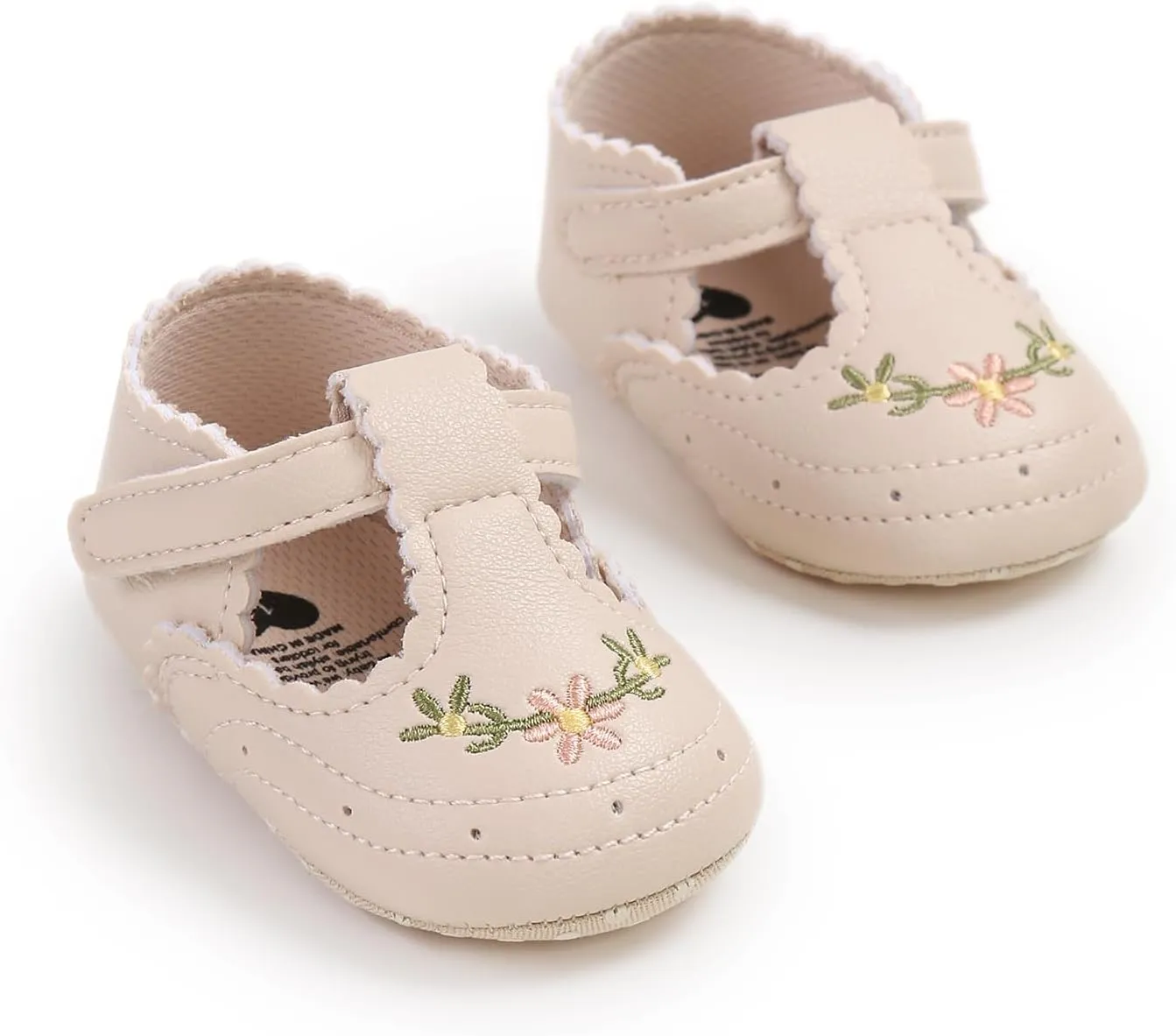 Baby Shoes Girls Mary Jane Flats Non Slip Soft Sole PU Leather Infant Toddler Sneakers First Walkers Party Christmas Dress Shoes