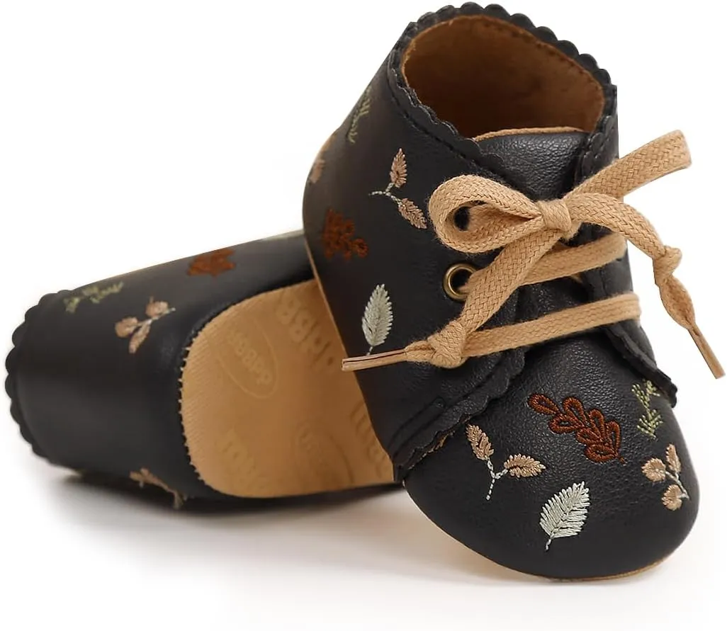 Baby Shoes Girls Mary Jane Flats Non Slip Soft Sole PU Leather Infant Toddler Sneakers First Walkers Party Christmas Dress Shoes