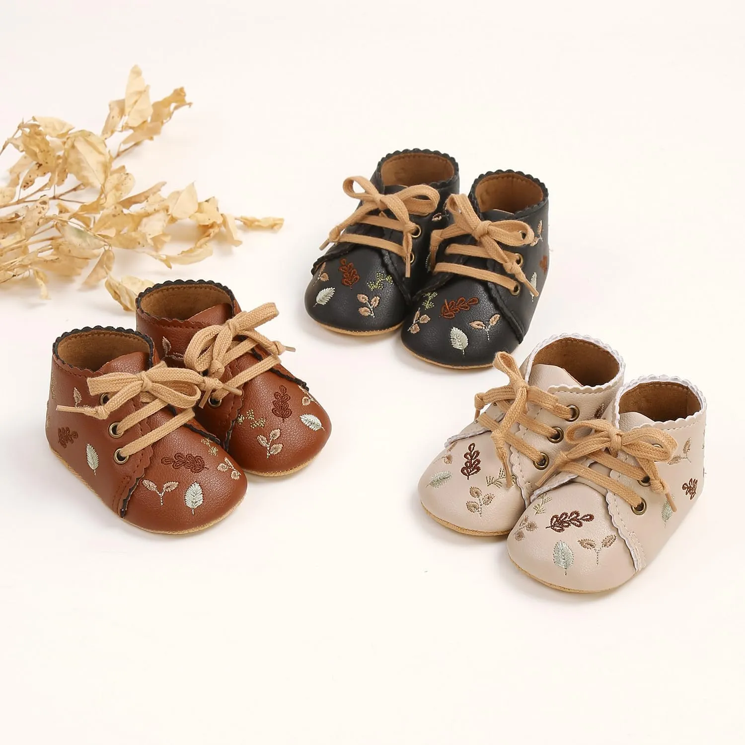 Baby Shoes Girls Mary Jane Flats Non Slip Soft Sole PU Leather Infant Toddler Sneakers First Walkers Party Christmas Dress Shoes