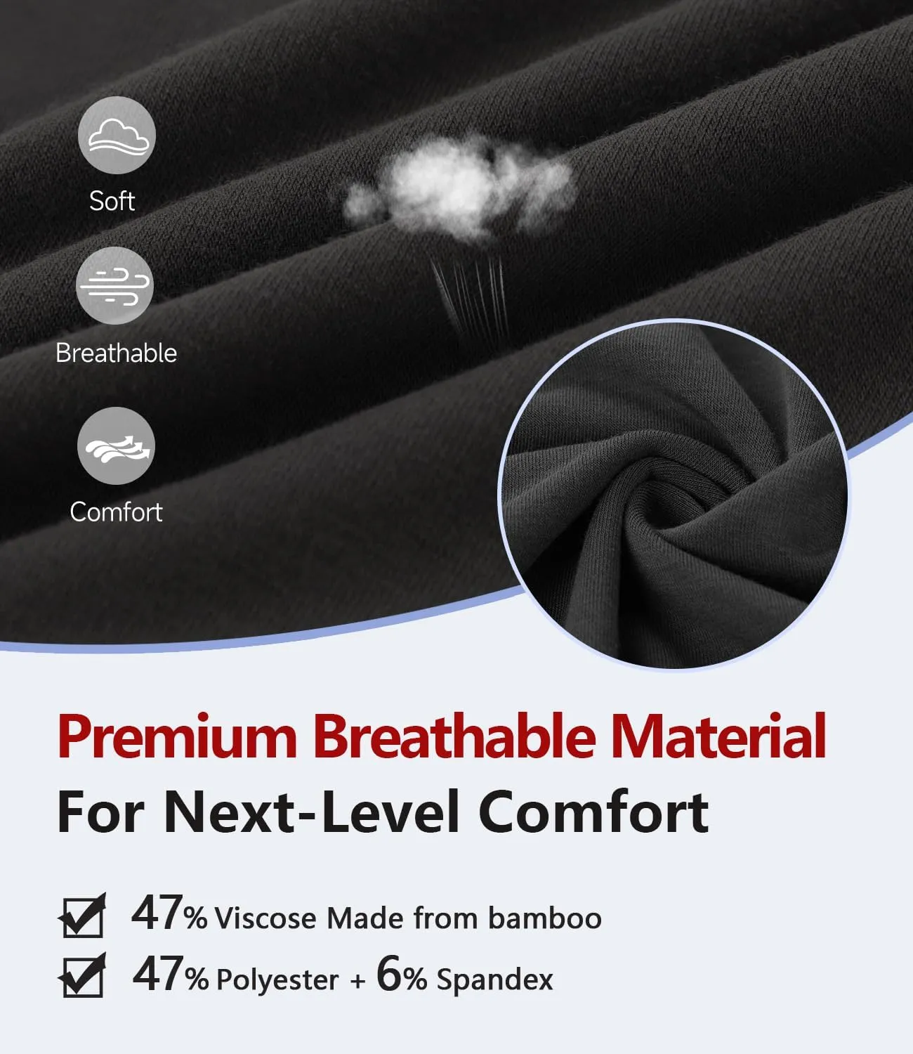 BAMBOO COOL Men's Underwear Boxer Briefs Ultra Breathable Stretch No Riding Up with Fly Multipack