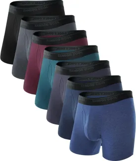 BAMBOO COOL Men's Underwear Boxer Briefs Ultra Breathable Stretch No Riding Up with Fly Multipack