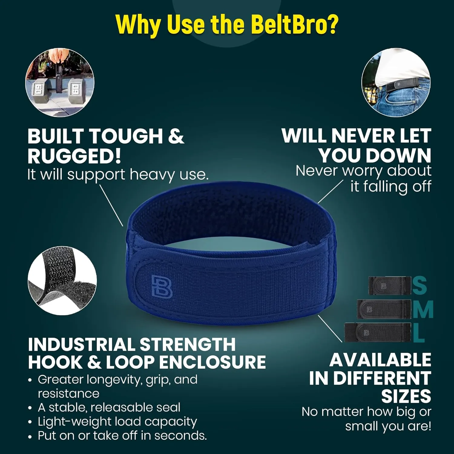 BeltBro Titan No Buckle Elastic Belt For Men ?? Fits 1.5 Inch Belt Loops, Comfortable and Easy To Use