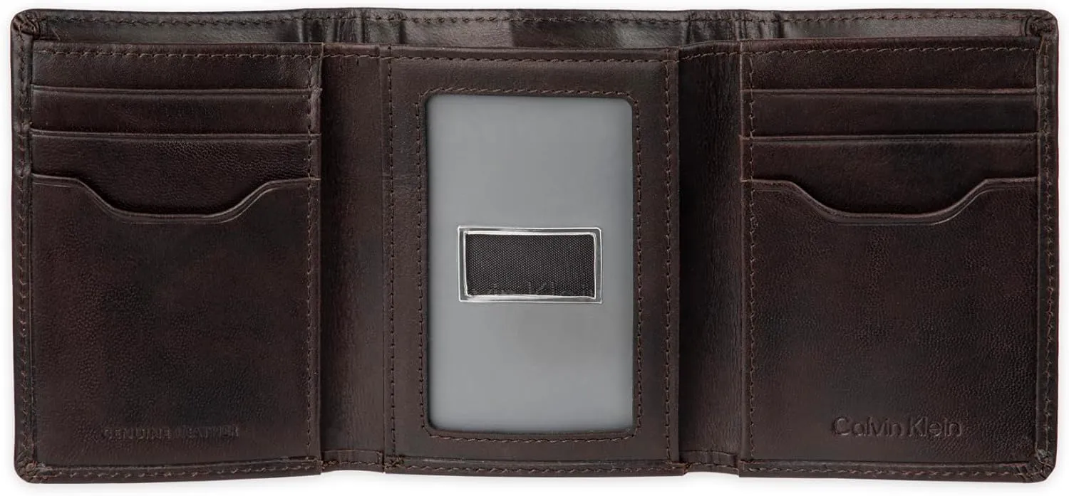 Calvin Klein Men's RFID Leather Trifold Wallet