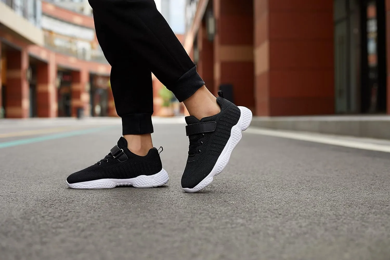 Casbeam Kids Breathable Sneakers Mesh Lightweight Easy Walk Casual Sport Strap Athletic Running Shoes for Boys Girls