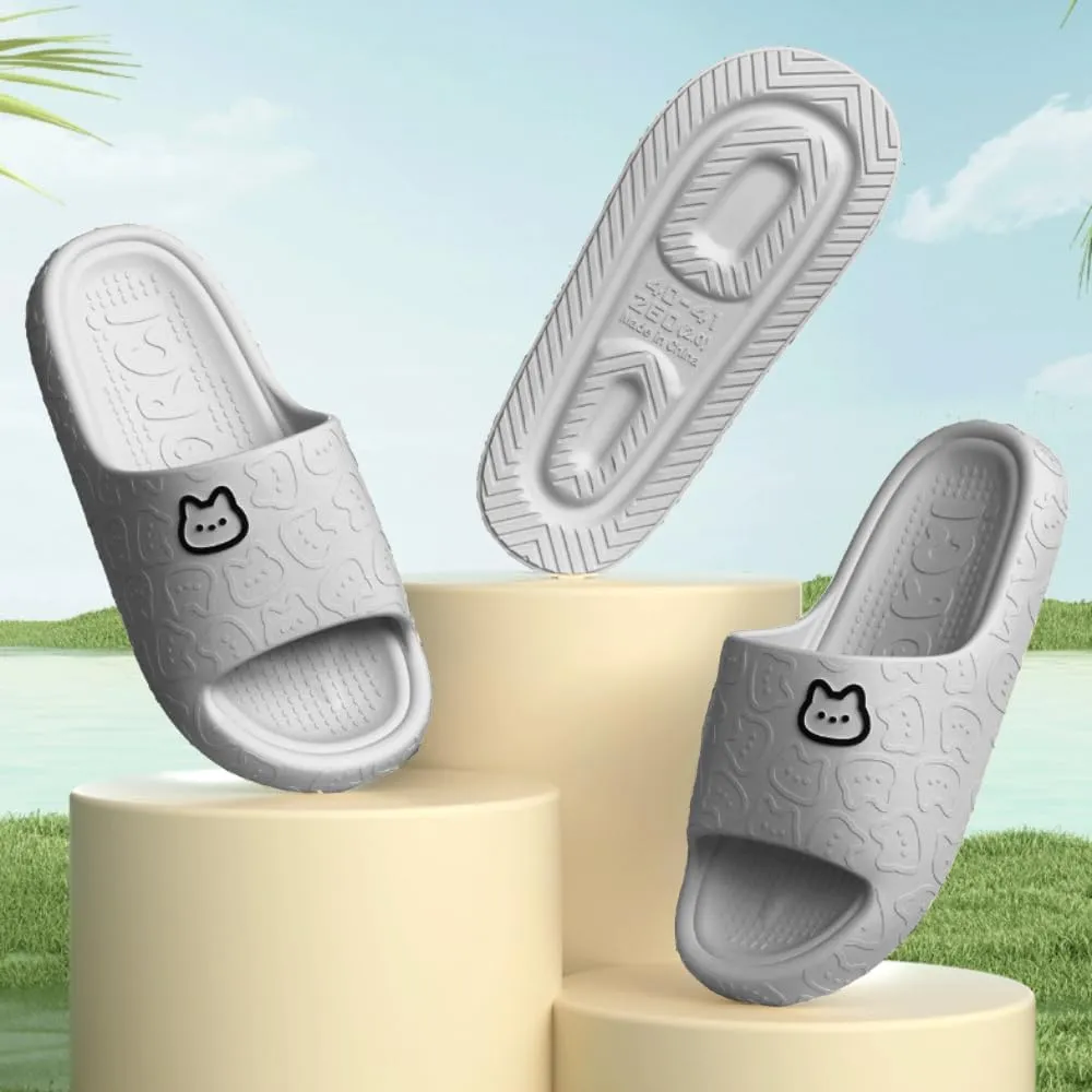 Cat Slippers - Female Summer Non-slip Indoor Home Bathroom Cute Cat Slippers At Home