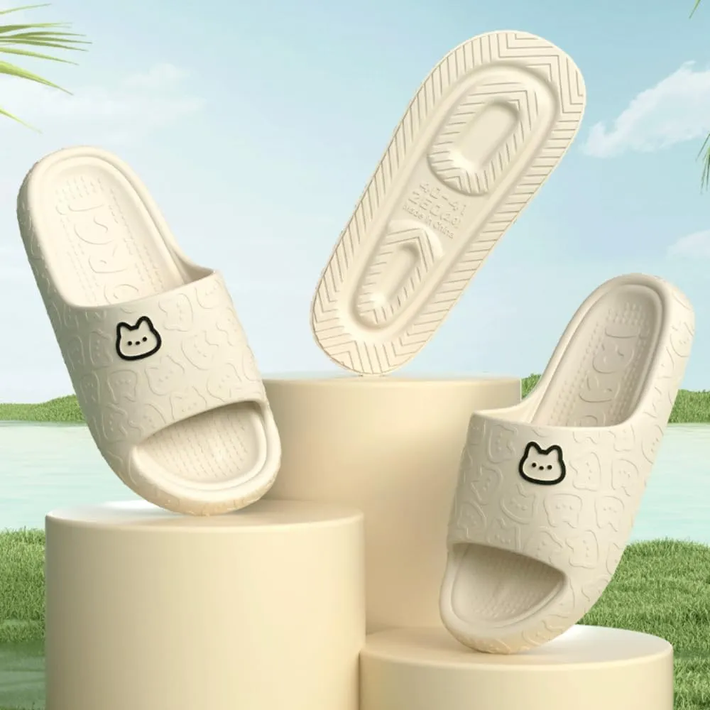 Cat Slippers - Female Summer Non-slip Indoor Home Bathroom Cute Cat Slippers At Home