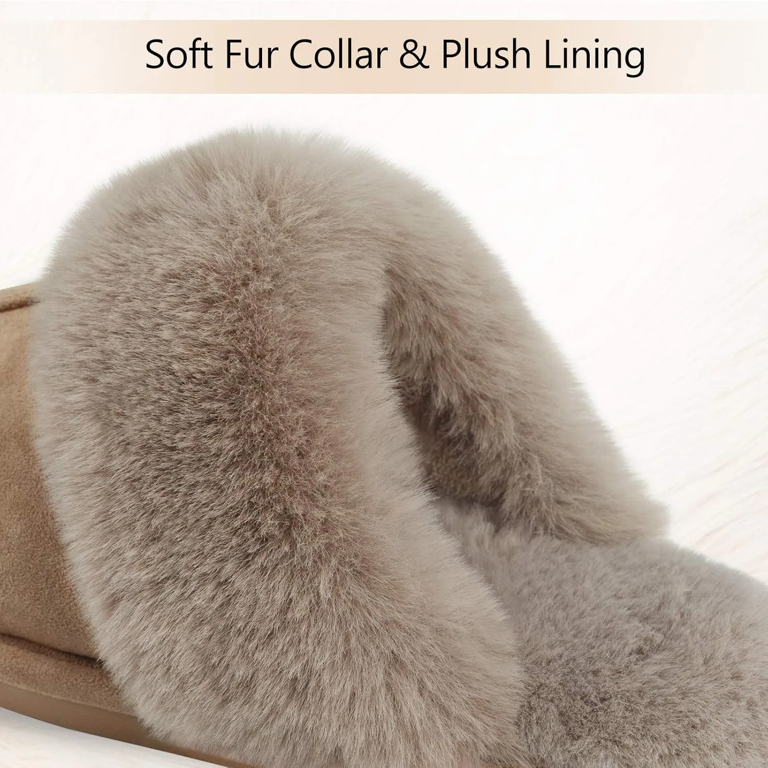 Cozyfurry Womens Slipper Fuzzy Fluffy House Slippers Faux Fur Cozy Warm Soft Indoor Shoes Memory Foam Anti-skid Rubber Sole