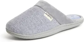 Dearfoams Women's Slip On Memory Foam Comfort Samatha Scuff House Slipper with Wide Widths