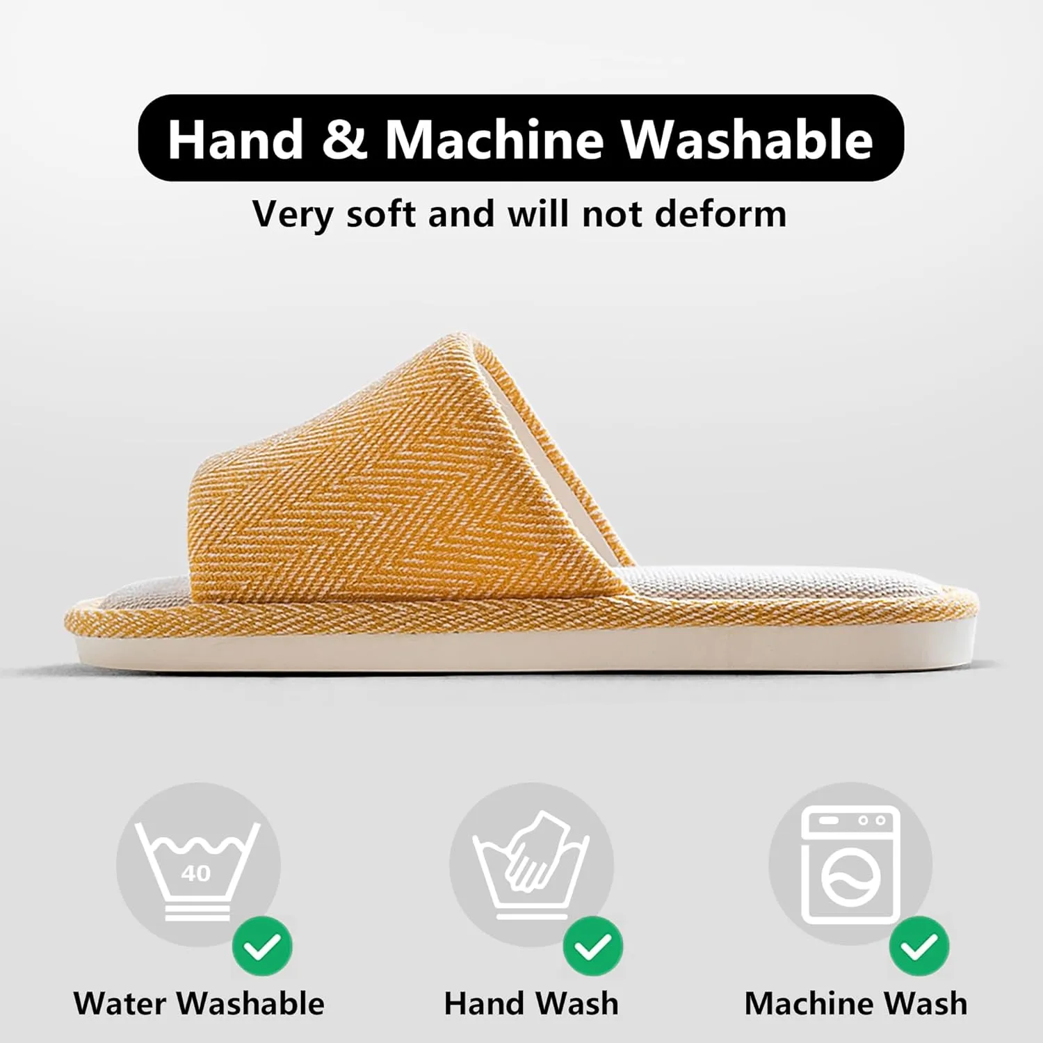 Fabric Indoor And Outdoor Slippers For Women And Men, Non-Slip Memory Foam Open-Toe Home Shoes, Soft Bottom Linen Unisex Washable Cotton Casual