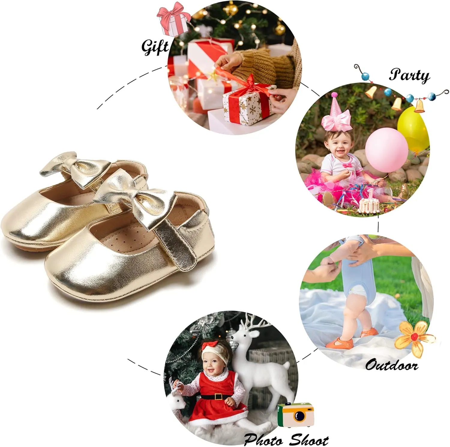 Felix & Flora Soft Sole Baby Shoes - Infant Baby Walking Shoes Moccasinss Rubber Sole Crib Shoes