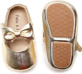 Felix & Flora Soft Sole Baby Shoes - Infant Baby Walking Shoes Moccasinss Rubber Sole Crib Shoes