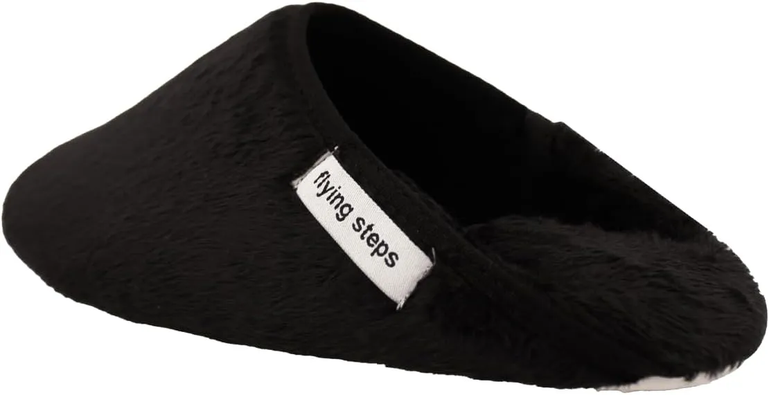 Flyingsteps Slippers for Men, Home Shoes, Non-Slip Sole, Warm and Comfortable, Plush Lining, Suitable for Bedroom, Bathroom, Living Room