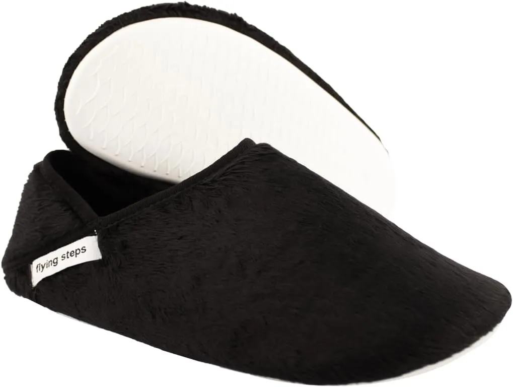 Flyingsteps Slippers for Men, Home Shoes, Non-Slip Sole, Warm and Comfortable, Plush Lining, Suitable for Bedroom, Bathroom, Living Room