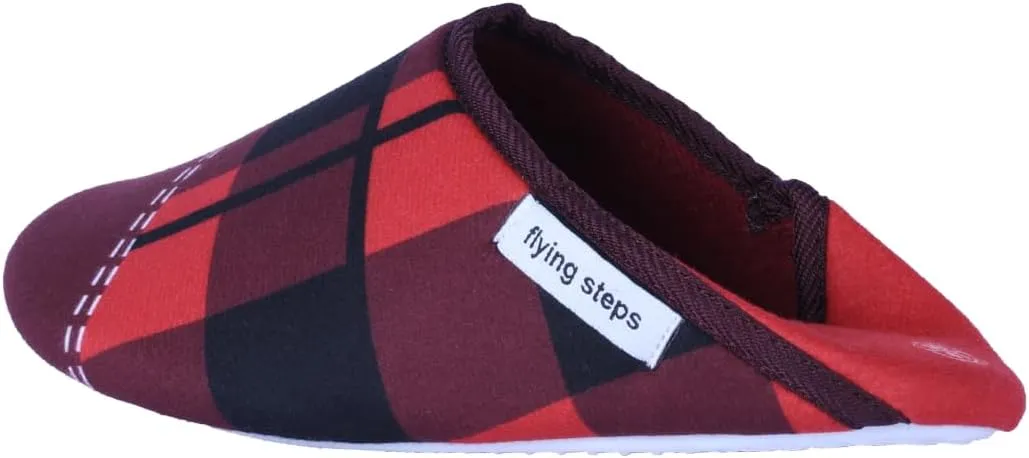 Flyingsteps Slippers for Men, Home Shoes, Non-Slip Sole, Warm and Comfortable, Plush Lining, Suitable for Bedroom, Bathroom, Living Room