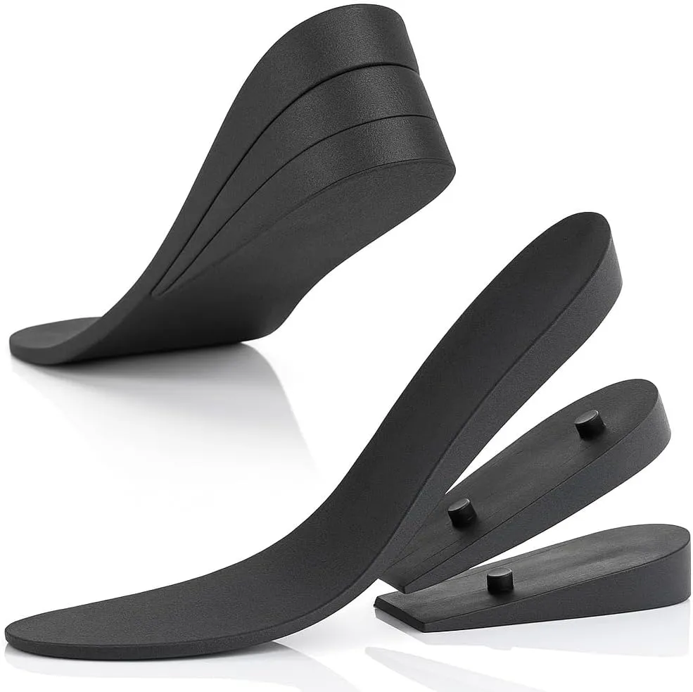 Height Increase Insoles for Men (3 Layers 1" to 3" Inch Boost) Adjustable Heel Lifts (Mens 7-9.5)