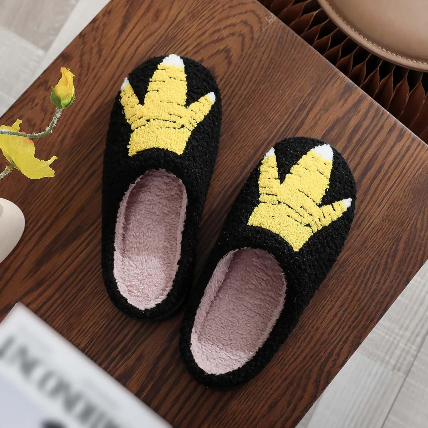 Highland Cow Slippers for Women Plush Scottish Highland Cow Animal Slippers Warm Non Slip Home Indoor Slippers