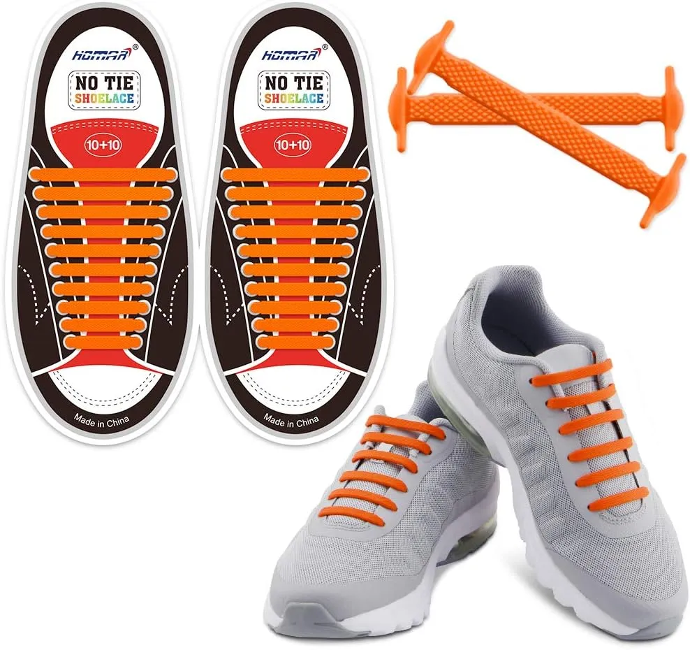 HOMAR No Tie Shoelaces for Kids and Adults Stretch Silicone Elastic No Tie Shoe Laces
