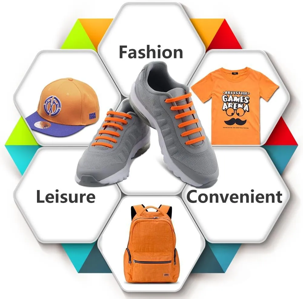 HOMAR No Tie Shoelaces for Kids and Adults Stretch Silicone Elastic No Tie Shoe Laces