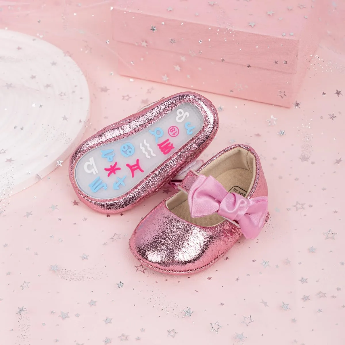 HsdsBebe Baby Girls Mary Jane Flats Non Slip Soft Sole Bowknot Princess Wedding Dress Shoes Toddler First Walkers Infant Newborn Baptism Crib Shoes