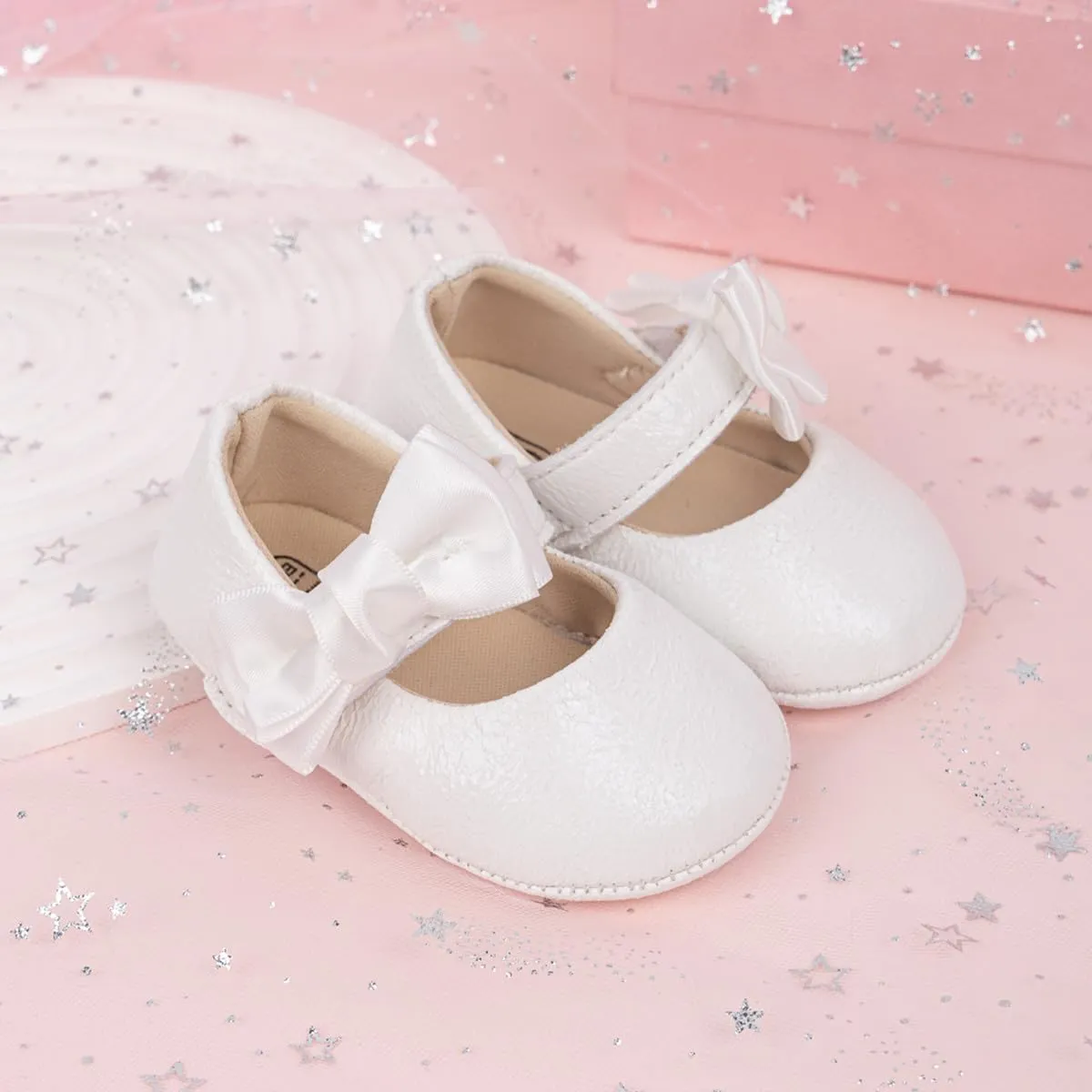 HsdsBebe Baby Girls Mary Jane Flats Non Slip Soft Sole Bowknot Princess Wedding Dress Shoes Toddler First Walkers Infant Newborn Baptism Crib Shoes