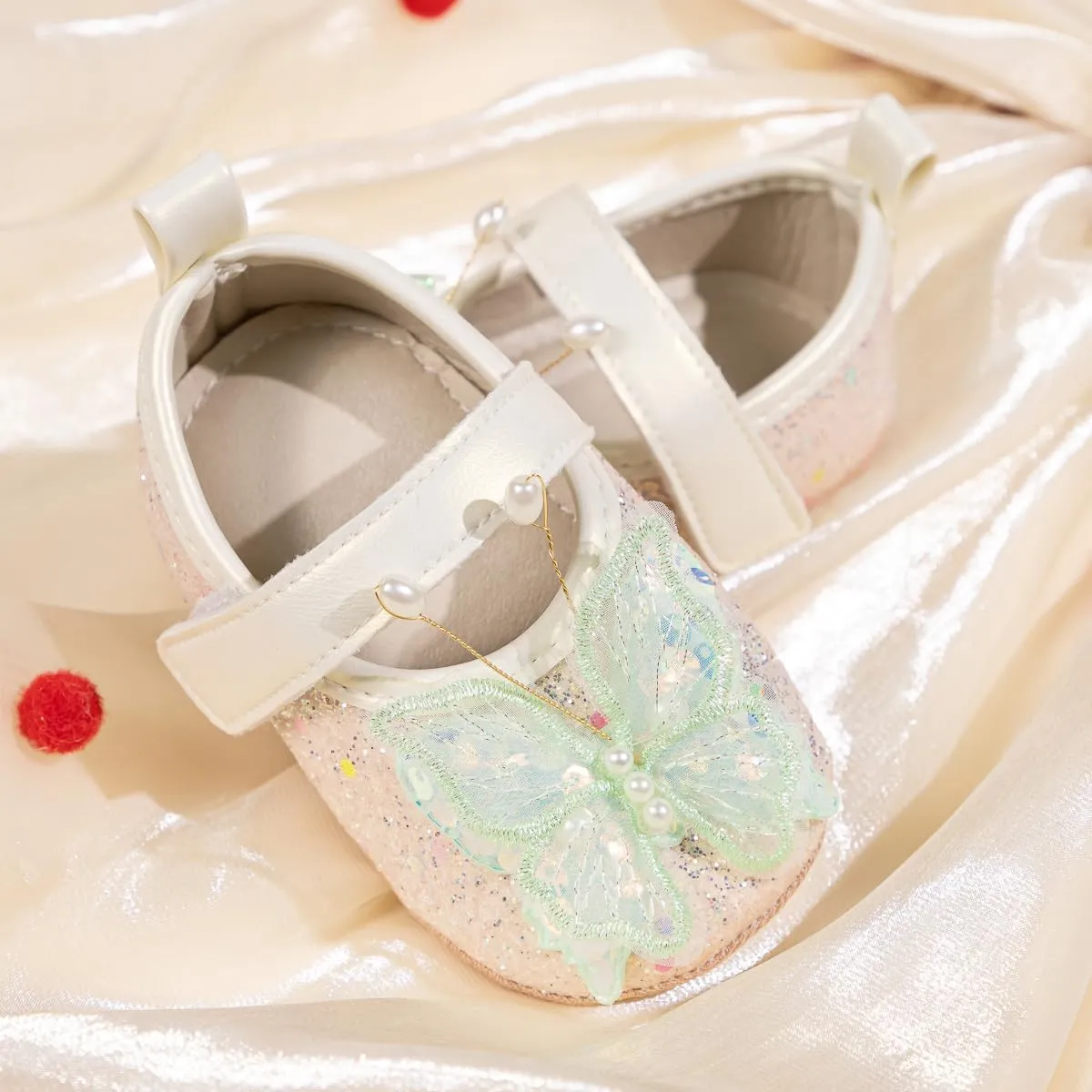 HsdsBebe Baby Girls Mary Jane Flats Non Slip Soft Sole Bowknot Princess Wedding Dress Shoes Toddler First Walkers Infant Newborn Baptism Crib Shoes