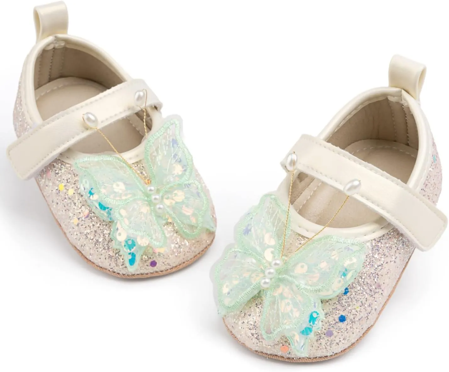 HsdsBebe Baby Girls Mary Jane Flats Non Slip Soft Sole Bowknot Princess Wedding Dress Shoes Toddler First Walkers Infant Newborn Baptism Crib Shoes
