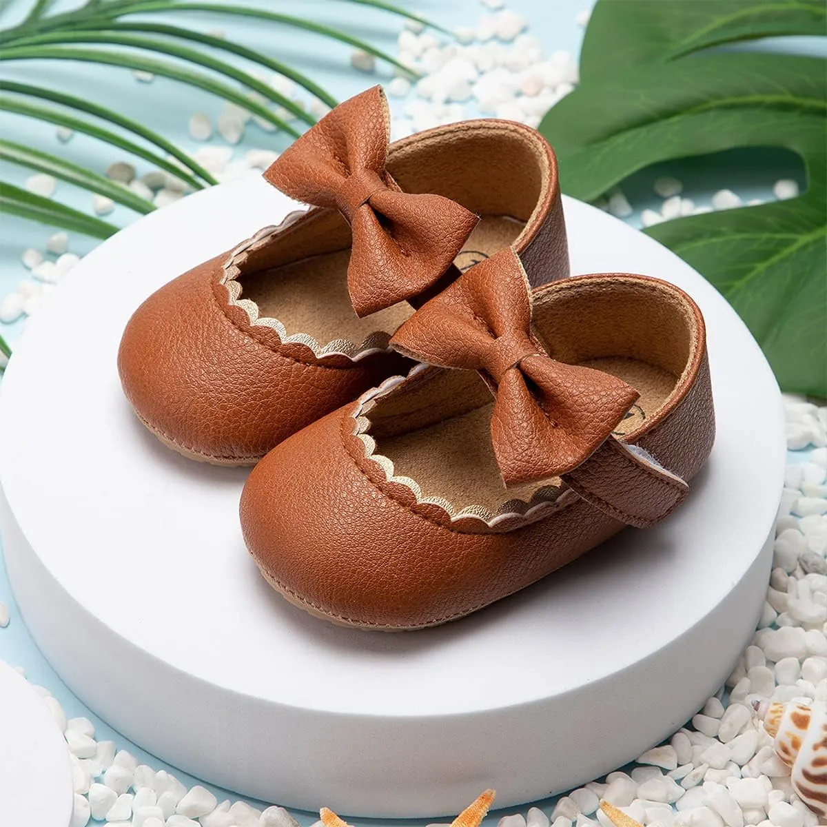 HsdsBebe Infant Baby Girls Mary Jane Flats Bow Non-Slip Soft Sole Princess Toddler First Walkers Sneaker Wedding Dress Shoes