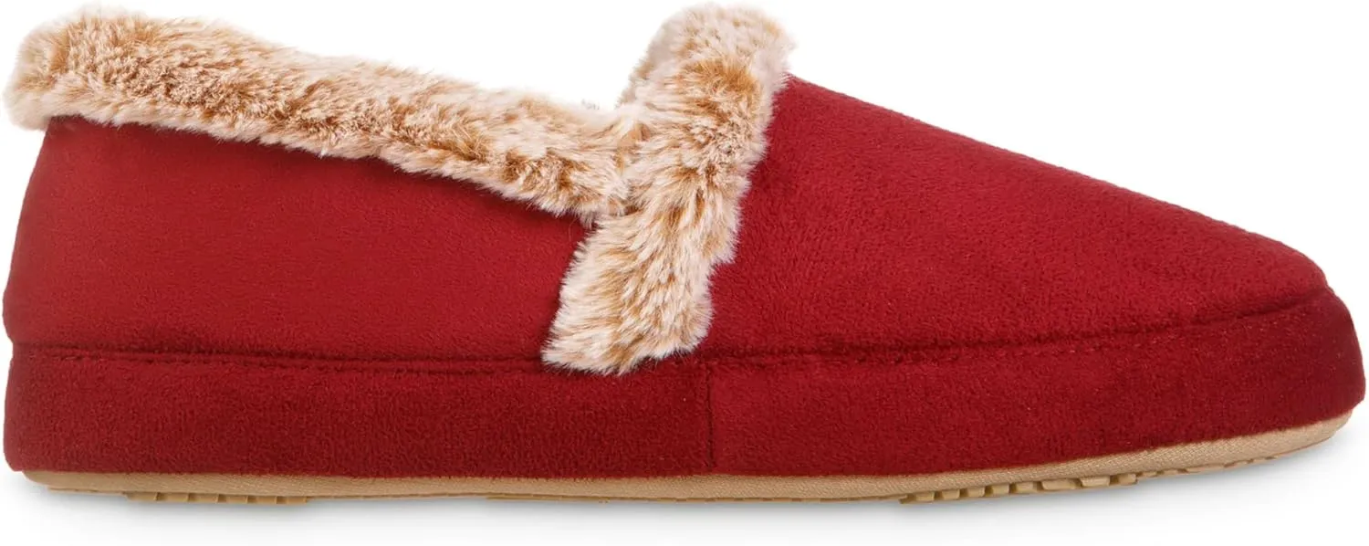 isotoner Women's Memory Foam Microsuede a Line Eco Comfort Recycled Slippers