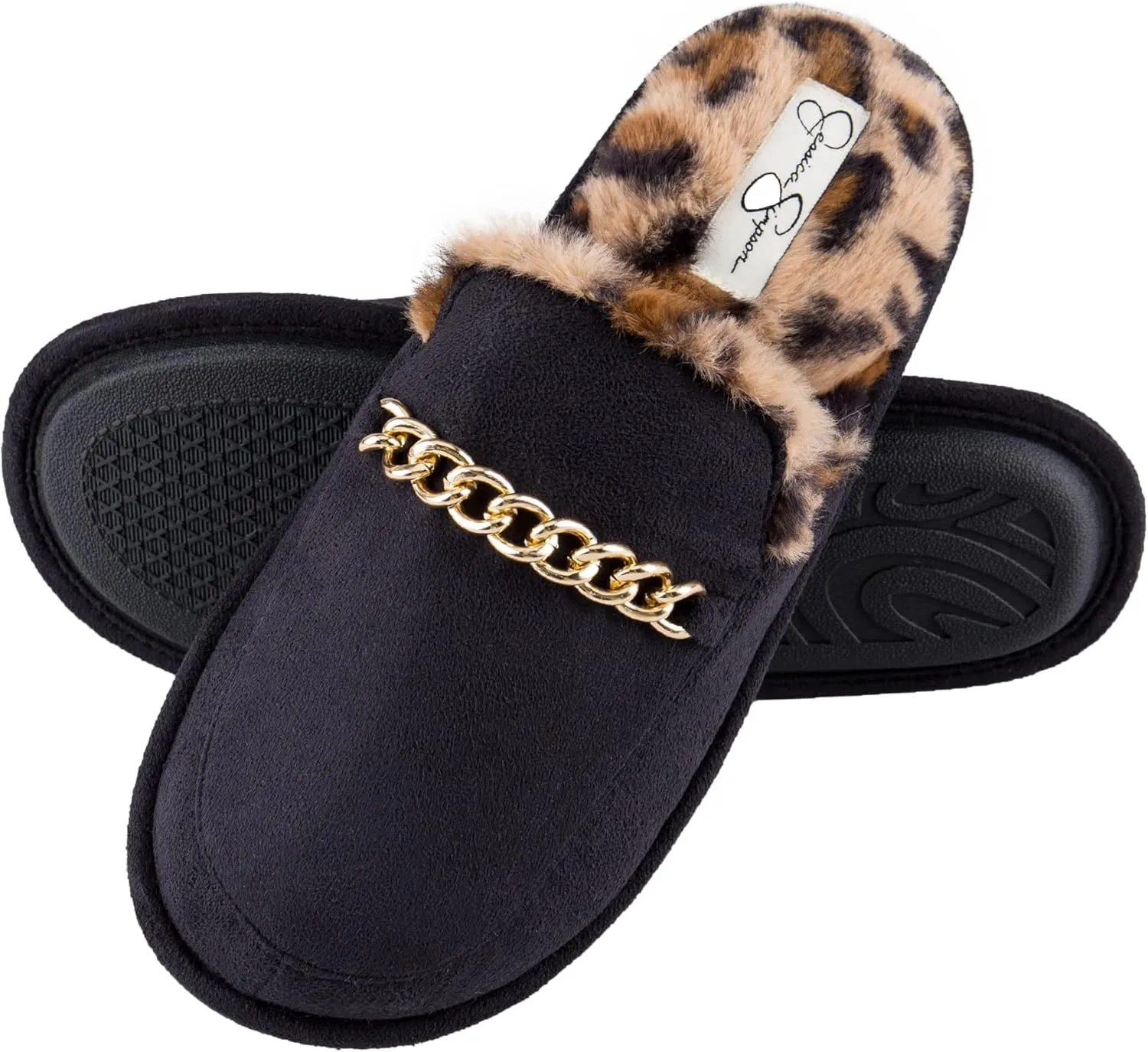Jessica Simpson Women's Plush Fashion Scuff Slipper House Shoe with Memory Foam