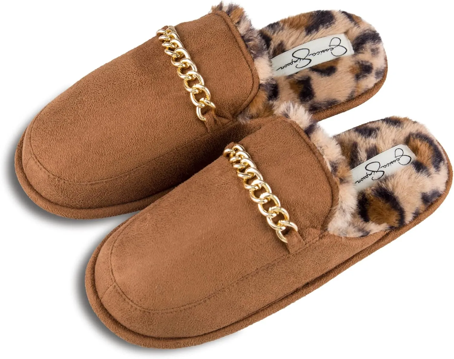 Jessica Simpson Women's Plush Fashion Scuff Slipper House Shoe with Memory Foam