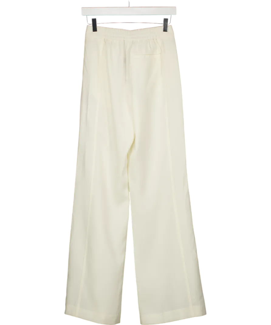 Karen Millen Cream Tailored Crepe Seam Detail Straight Leg Trousers UK 6