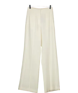 Karen Millen Cream Tailored Crepe Seam Detail Straight Leg Trousers UK 6