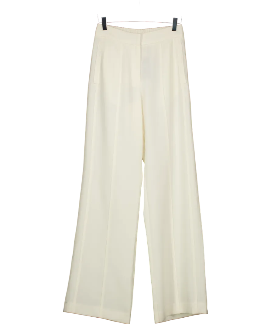 Karen Millen Cream Tailored Crepe Seam Detail Straight Leg Trousers UK 6