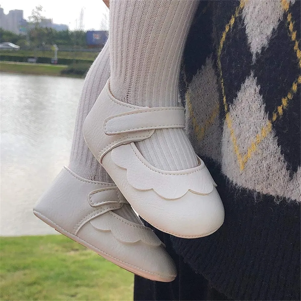 LAFEGEN Baby Girls Mary Jane Flats with Bownot Non Slip Soft Sole PU Leather Newborn Infant Toddler First Walker Cirb Dress Shoes