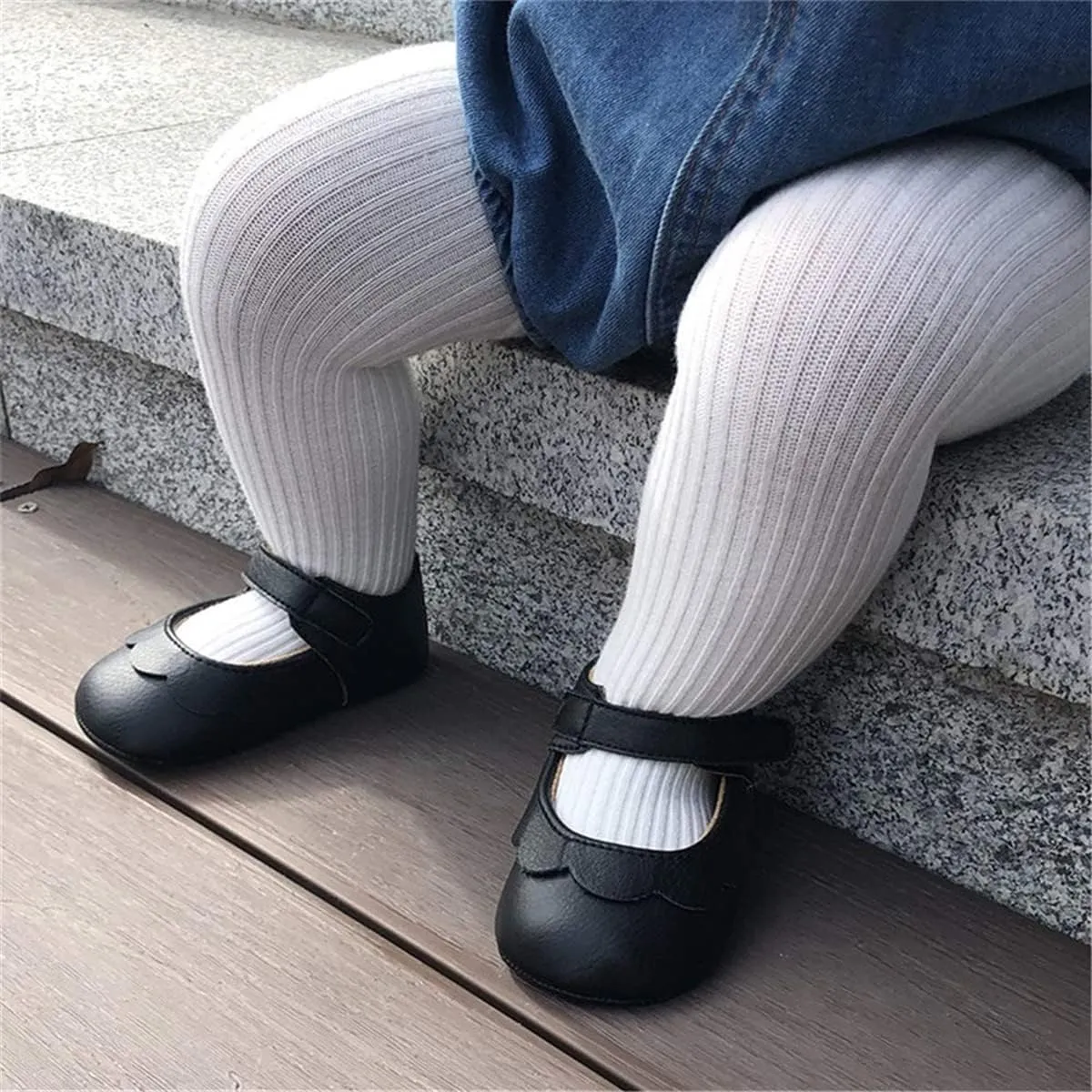LAFEGEN Baby Girls Mary Jane Flats with Bownot Non Slip Soft Sole PU Leather Newborn Infant Toddler First Walker Cirb Dress Shoes