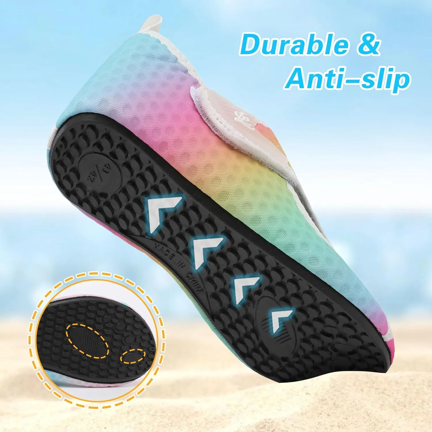 LeIsfIt Water Shoes for Women Men Wide Swim Beach Barefoot Shoes Quick Dry Aqua Socks for Pool Diving Boating River Yoga Lake Surf