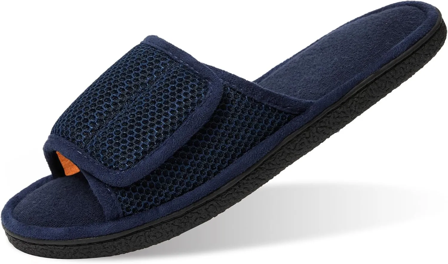 Magtoe Men's Adjustable Indoor Slippers Open Toe Arch Support Memory Foam Home Slippers